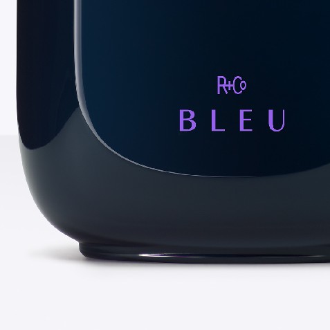R+Co BLEU logo printed on bottle